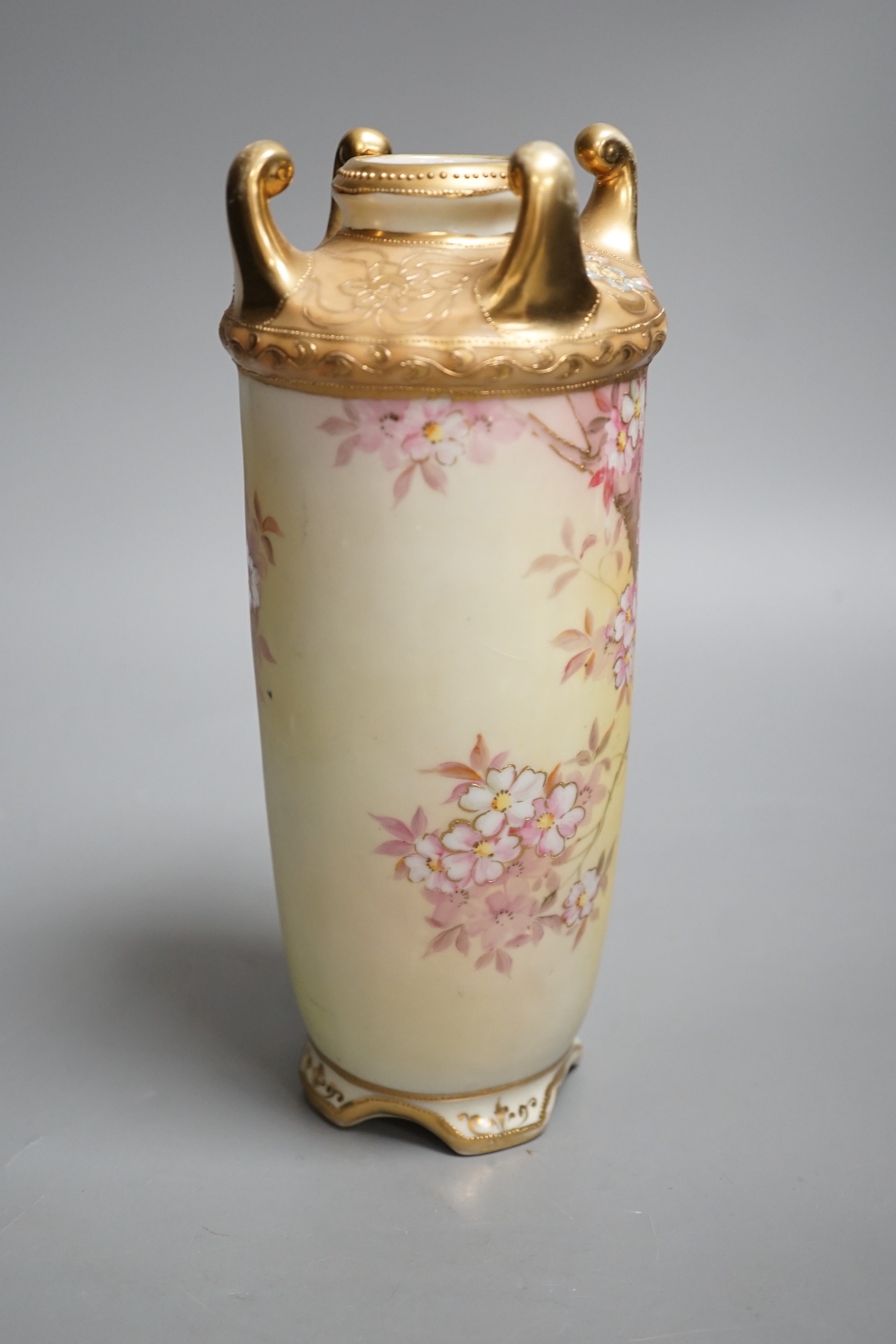 A Noritake floral vase, 23.5cm high